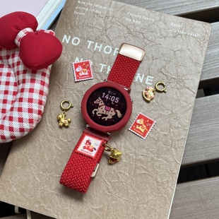 替换秋冬智能JW腕带配件 适用于三星watch6class手表表带watch7新年红8编织ultra运动男高级女款 马上發财