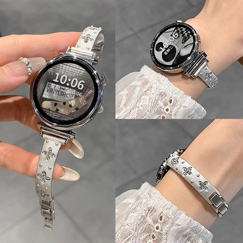 适用OPPO Watch X2 Mini表带新款花朵金属镶钻watchx2智能运动手表女士腕带高级感男女款创意专用配件JY