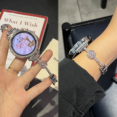 【山茶花】适用华为gt6表带GT5新款金属watch5智能运动gt4手镯Pro链式手表WATCH4/GT7腕带JY女款高级感夏专用