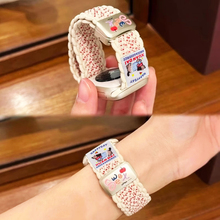 适用小米手环9Pro表带新款可爱卡通腊肠狗插画编织磁吸女生小米8Pro腕带运动智能手表红米watch5/4男士创意夏