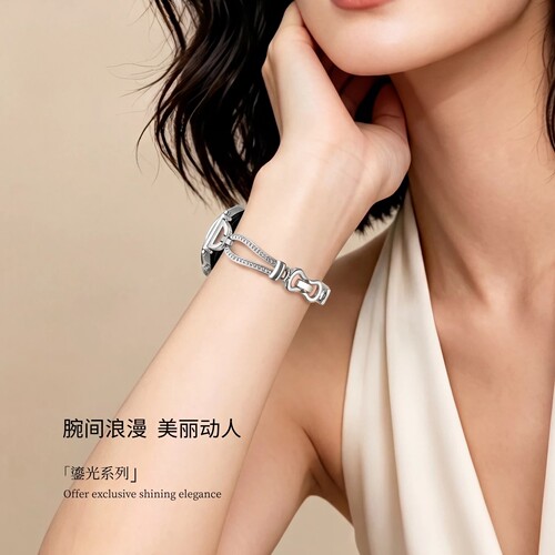 适用华为gt5手表带马蹄扣watchgt5pro金属gt4女gt7细手腕带新款gt6智能运动高级感表链轻奢小众精致配件夏jw