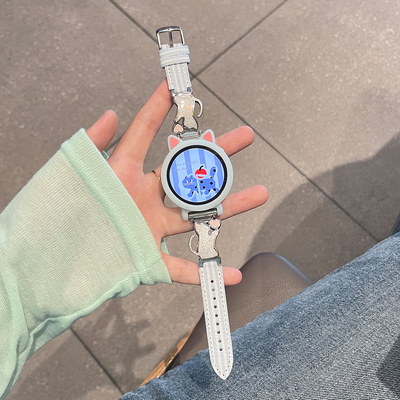 适用于oppo watch X2mini表带4pro新款x3金属s2条纹爱心猫智能运动手表watch2/3女士X2 MINI腕带女款高级JY夏