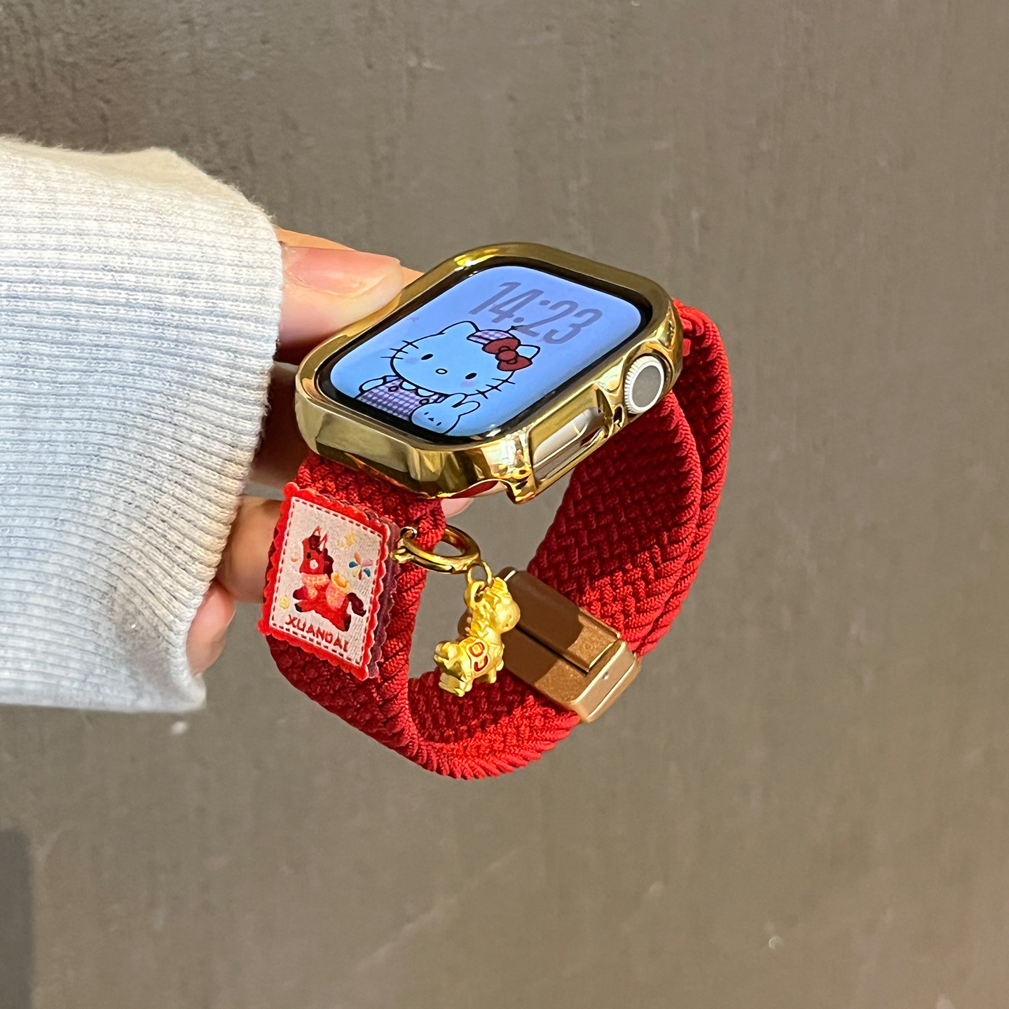 适用华为fit3手表表带fit4新年红智能马年WATCH FIT4Pro新款编织磁吸运动腕表fit一二代男女款JY秋冬季高级感
