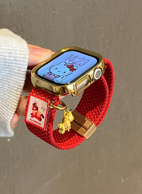 适用华为fit3手表表带fit4新年红智能马年WATCH FIT4Pro新款编织磁吸运动腕表fit一二代男女款JY秋冬季高级感