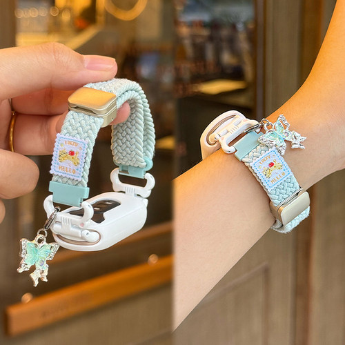 适用小米手环10表带新款手表小米9陶瓷版编织磁吸8运动智能7nfc夏季6/5保护套壳女款ins高级感XL透气替换配件