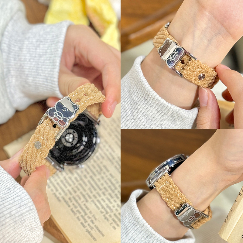 适用华为GT6表带gt5/4专用女款腕表41mm系列watch4手表智能手表gt3毛绒金属扣gt2荣耀GS女生高级感女秋冬3pro