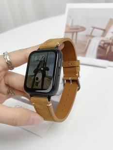 适用oppowatch3表带watch3pro全新毛绒翻毛皮替换带智能运动手表watch2/1真牛皮质创意男女生款潮42mm46配件