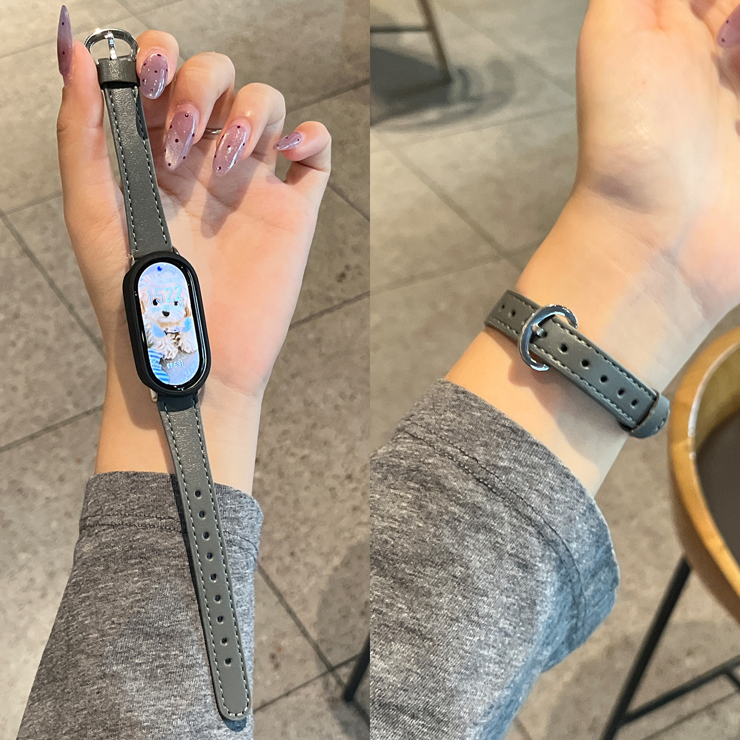 适用小米手环9表带10系列8皮质手表腕带7nfc女新款马蹄扣陶瓷版手链智能6男女款5秋冬JY保护壳套高级感韩系