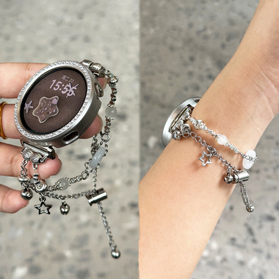 适用于华为gt6表带新款手表watch5岁岁平安串珠gt4运动智能腕带WATCH4/3pro保护壳荣耀fit夏季女款XL透气配件