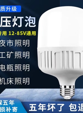 低压灯泡12V24V36V48Vled直流E27螺口交流节能电瓶工地机床工矿灯