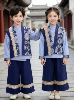 儿童汉服唐装古装国风男童女童壮族新中式少数民族服装广西三月三