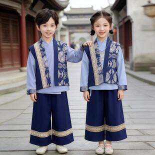 儿童汉服唐装古装国风男童女童壮族新中式少数民族服装广西三月三