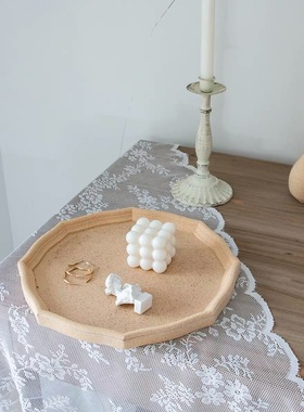 ins风原材料菱形托盘可爱北欧托盘摆件装饰简约木质家居饰品饰品