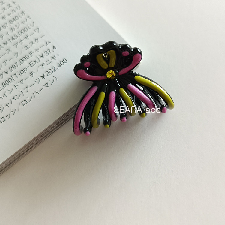2.8cm】正宗韩国产发饰甜美百搭亚克力抓夹手绘彩色小号发抓1个价