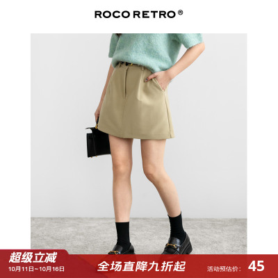 ROCORETRO休闲短裙A字半身裙女