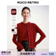 开衫 ROCO2026春季 针织背心长袖 细羊毛圆领无袖 外套两件套上衣 新款