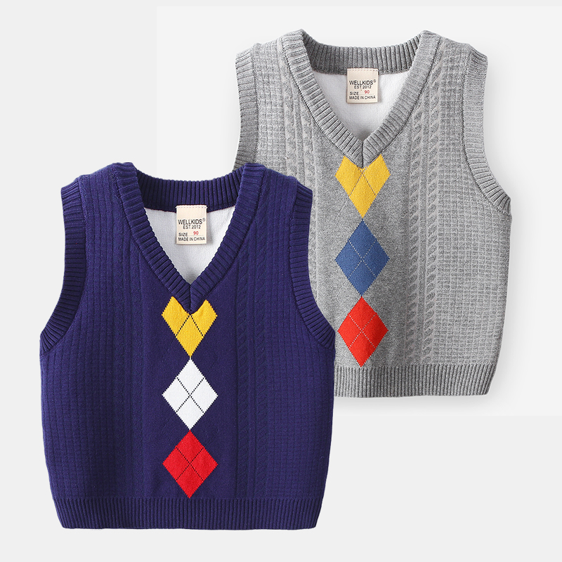 菱格春秋新款百搭套头针织毛衣