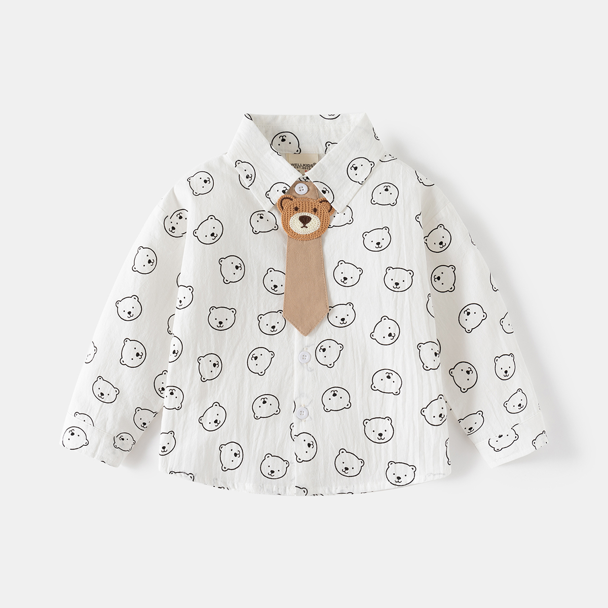 wellkids男童长袖衬衫翻领