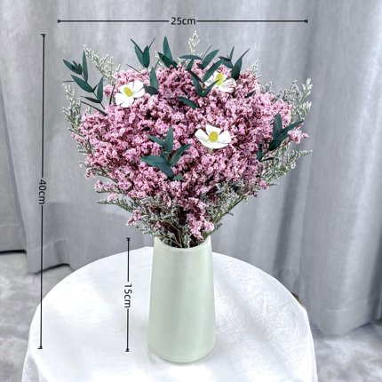真花永生水晶草紫罗兰尤加利叶干花家居装饰瓶插花客厅餐厅摆设