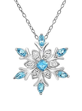 锌合金锌合金女式雪花项链
