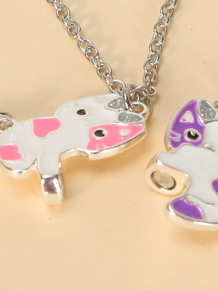 한국어 새 고양이 목걸이 BEST FRIENDS 좋은 친구는 BFF 어린이의 가장 친한 친구 우정 펜던트를 자기적으로 끌어들일 수 있습니다