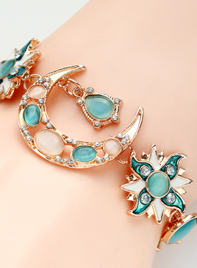 欧美风复古夸张日月手环网红同款