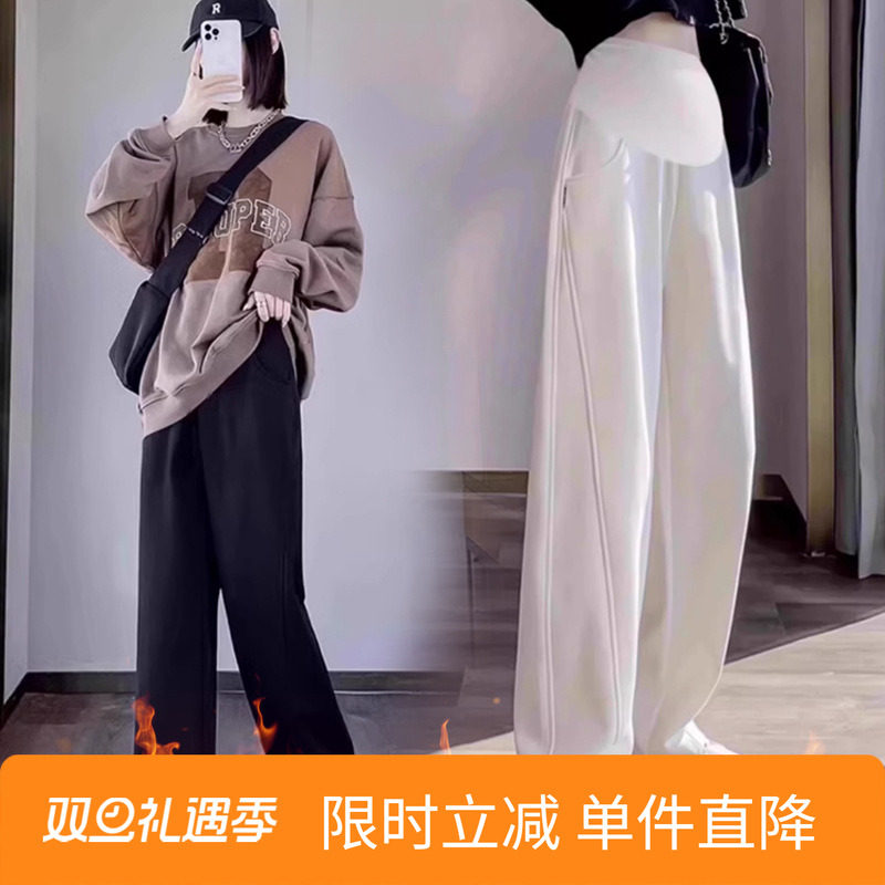 孕妇3XL打底裤冬季加绒加厚保暖棉裤冬天羊羔绒孕妇裤子秋冬外穿