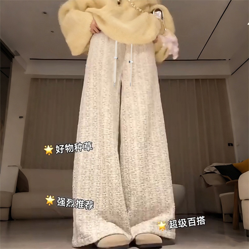 孕妇装2025秋冬新款韩版时尚格纹孕妇阔腿裤