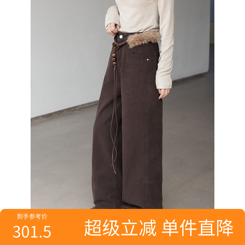 【丹宁simple】韩系通勤直筒牛仔裤女2025秋季新款长裤n732c