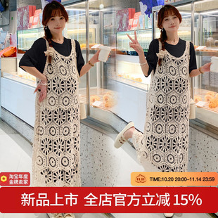 时尚 孕妇T恤连衣裙套装 蕾丝宽松背心裙两件套 2025新款 实拍现货