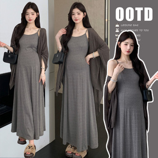 吊带连衣裙 实拍 慵懒休闲套装 2025秋季 气质披肩两件套 现货