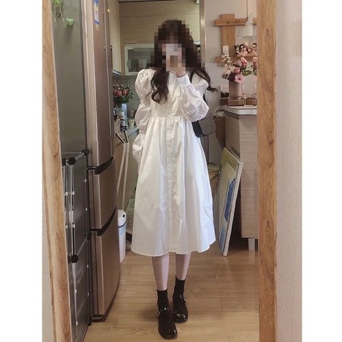 孕妇白色连衣裙春秋装2026新款法式设计感气质长袖桔梗长裙子