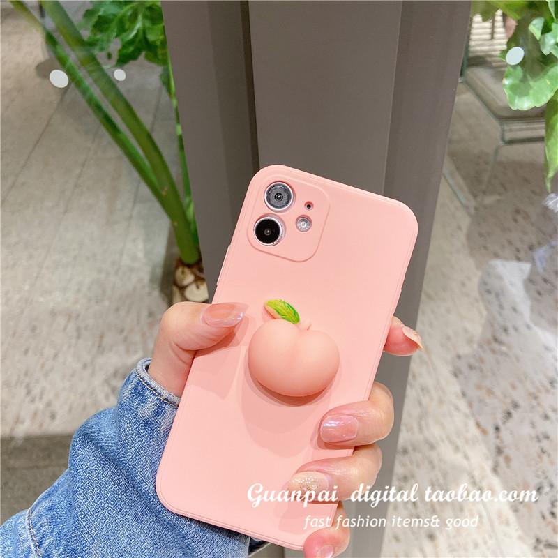 减压屁桃苹果7Plus手机壳iPhone液态i6/6s可爱ip8日韩6splus女se2
