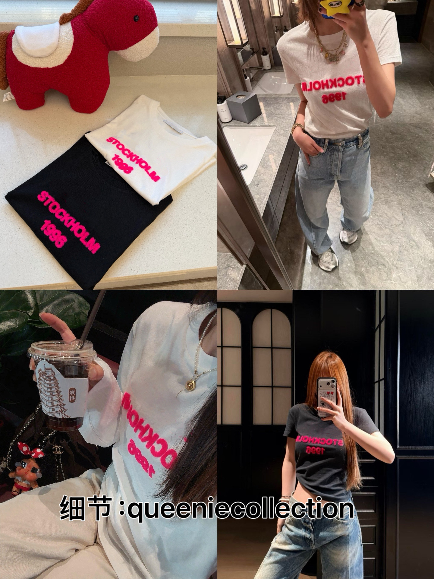 QUEENIE2026早春新款美式复古字母印花圆领短袖T恤女上衣,女装/女士精品,T恤,淘宝优惠券,粉丝福利购,淘宝优惠卷