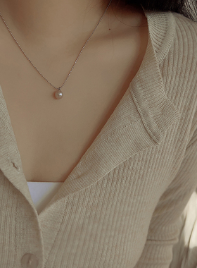 s925银小灯泡珍珠项链