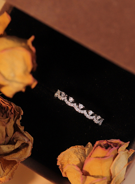 盖娅琳s925银仙蕾丝锆石戒指新品