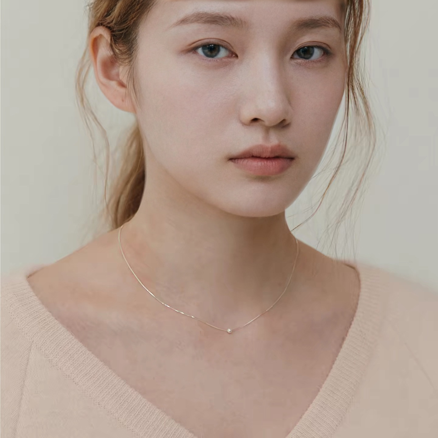 盖娅琳 S925银天然淡水强光珍珠项链女迷你小珍珠锁骨链精致小众
