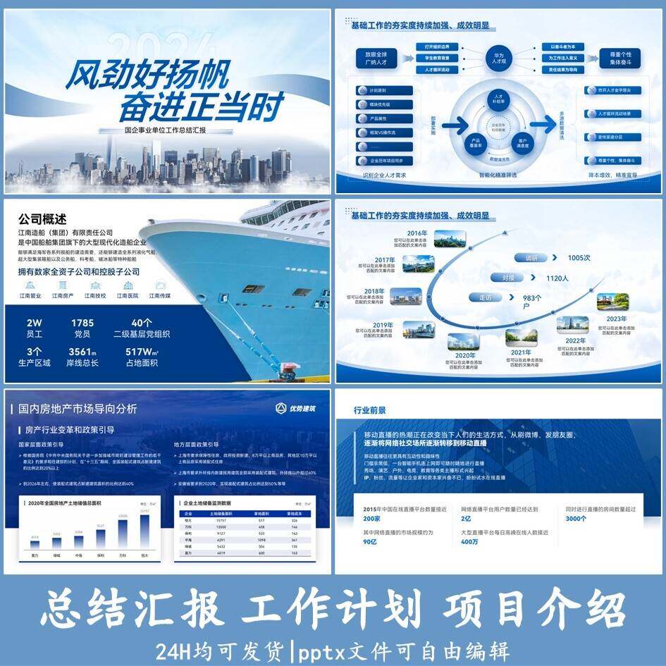 蓝色政企总结汇报工作计划专案介绍网际网路挑战杯可编辑PPT模板a