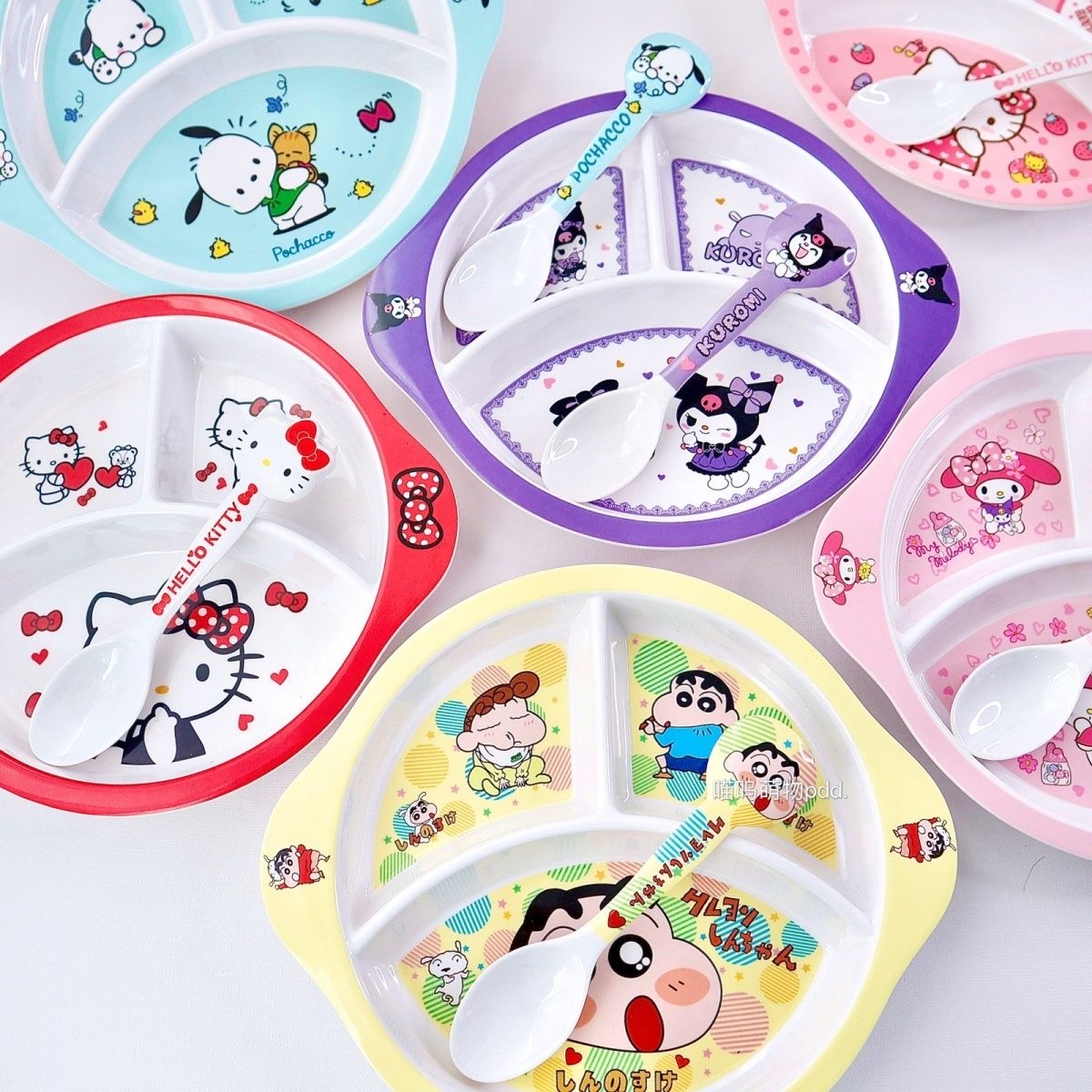 卡通可爱餐具儿童辅食套装防烫宝宝密胺家用学生专用分格饭碗餐盘