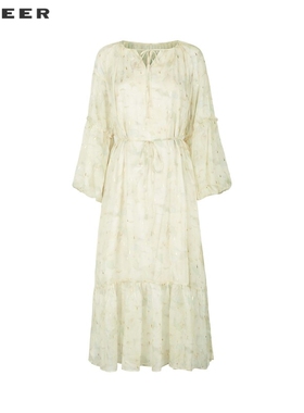 【甜甜粉丝专享】田园风碎花收腰网纱两件套连衣裙S243Z1209