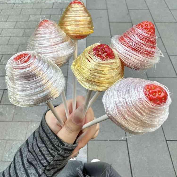 拉丝枪缠丝草莓棒棒缠丝糖糖葫芦