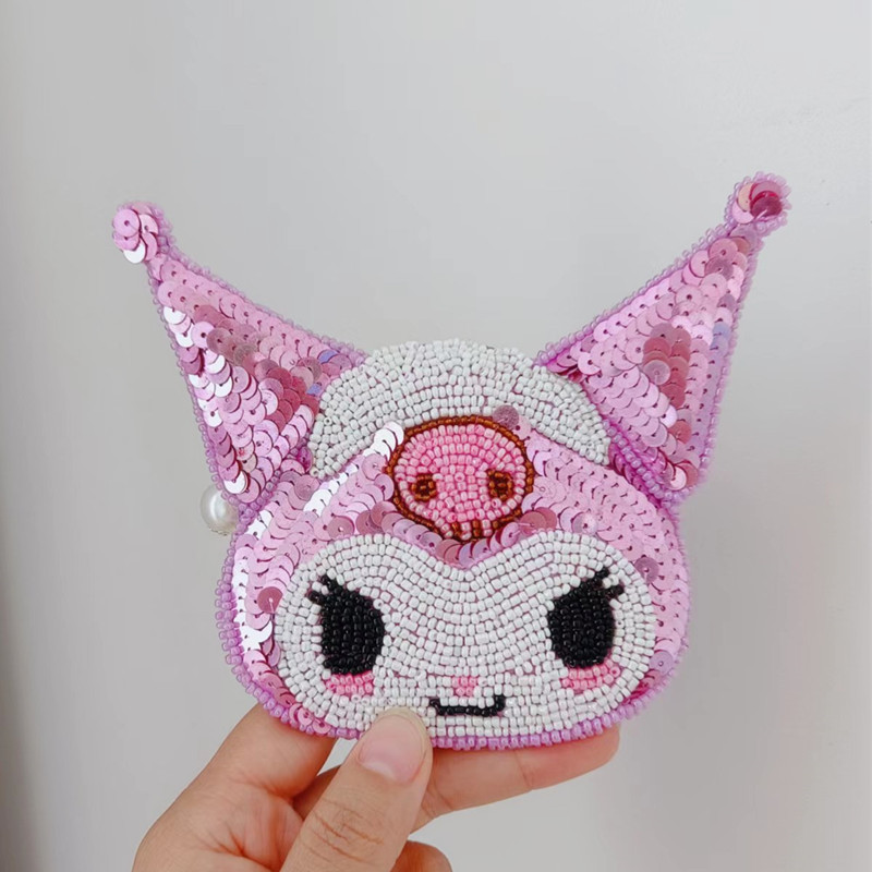 手工串珠庫洛米斜挎零錢包亮片