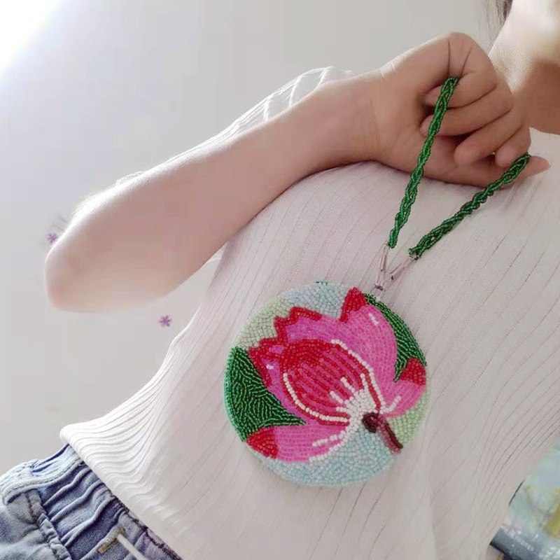 原创卡包手工珠绣女串珠小手包