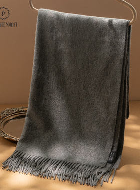 帕什羊绒围巾女100%山羊绒水波纹双面梭织围脖披肩 JF-230097