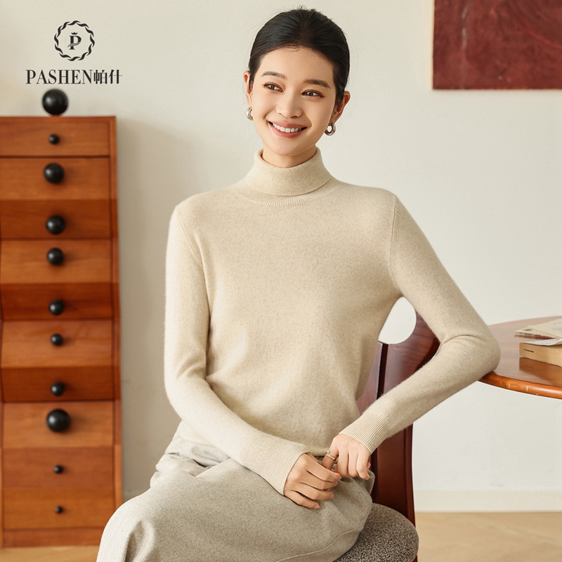 帕什长袖套头高领简约百搭羊绒