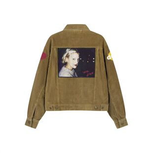 灯芯绒拼接图夹克外套男女同款 笑脸合作款 新款 Dre