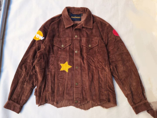 贾克斯丁比伯 咖色 Dre猪窝笑脸灯芯绒夹克衬衫 外套