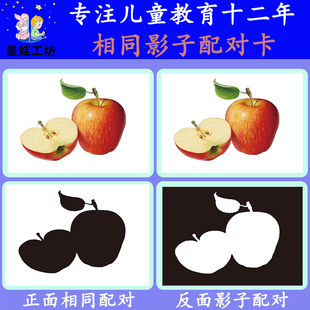 相同配对卡注意力训练自闭症观察能力孤独症特教教具训练干预卡片