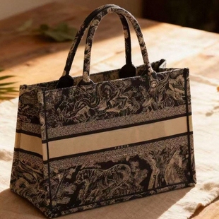 轻奢复古印花帆布托特包单肩包 百搭经典 SHENNI26新款 高定时尚