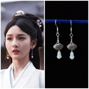 折腰宋祖儿同款耳环耳饰小乔同款耳坠配饰品白葫芦战国袍配饰耳坠